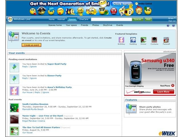 Windows Live Events