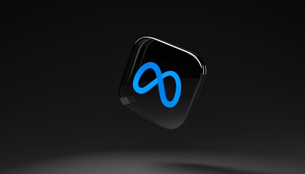 meta logo in a black background