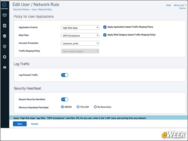 5 - Define Security Policies From Pull-Down Menus