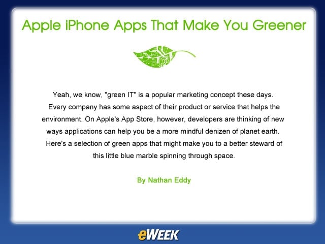 Apple iPhone Apps That Make You Greener