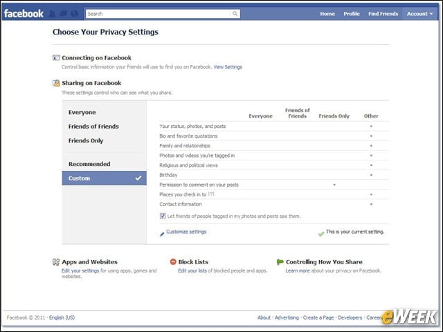 Go to Account > Privacy Settings
