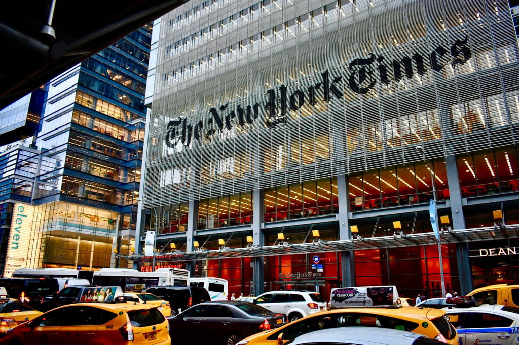 The New York Times building in New York City.