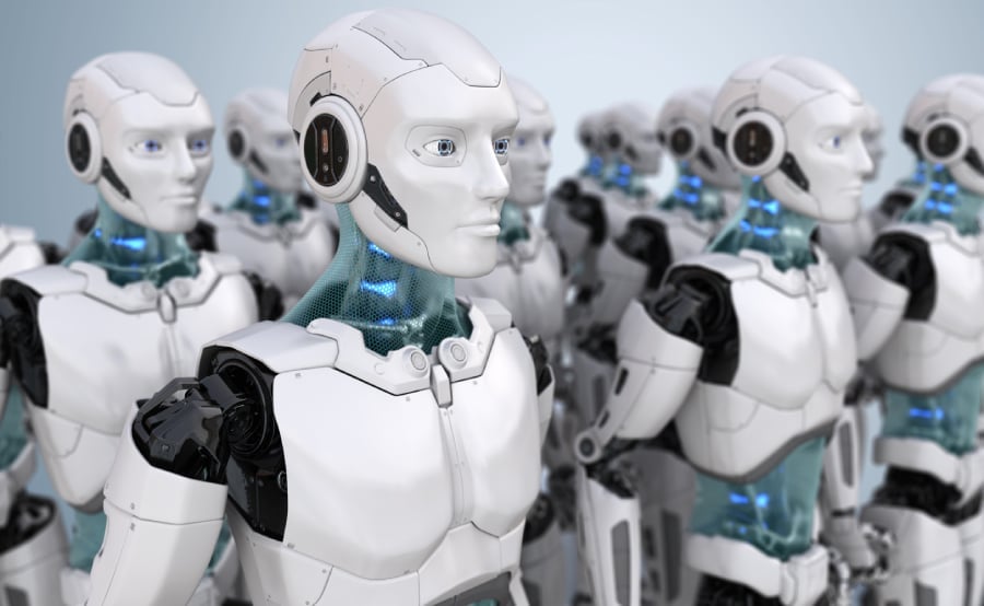 Crowd of robots.