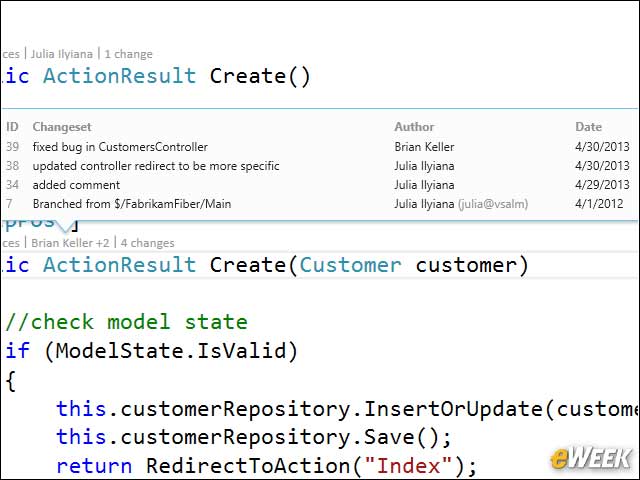 4 - CodeLens—Changesets and Enhanced Scrollbar