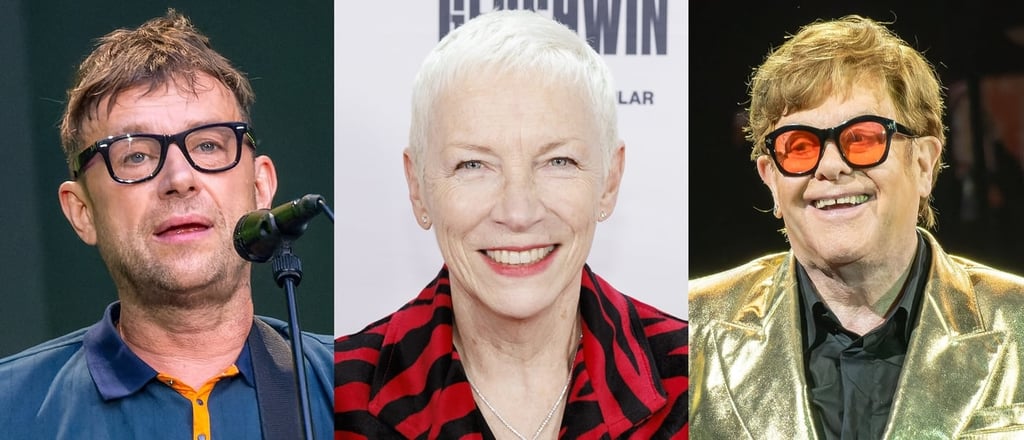 Left to right: Damon Albarn, Annie Lennox, and Sir Elton John. Source: Creative Commons