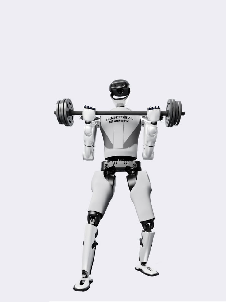 Robotera’s L7 lifting a barbell.