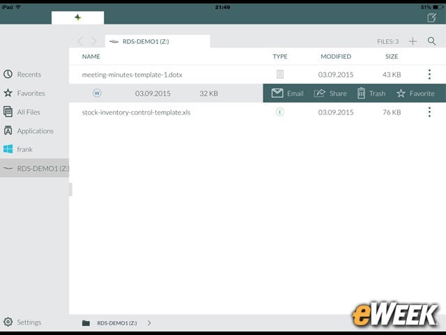 Using Touch Controls for File Management