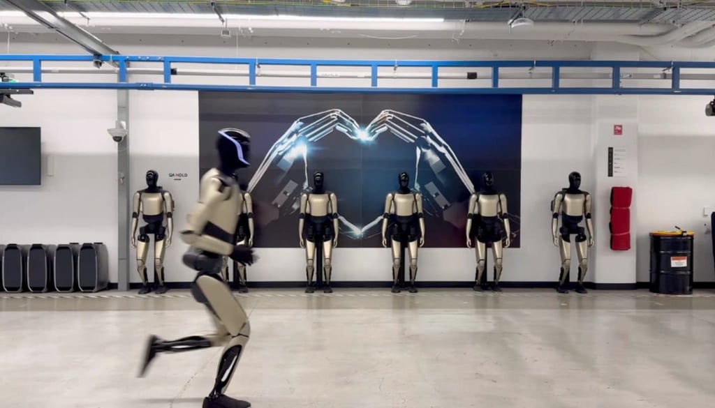 Tesla robot running