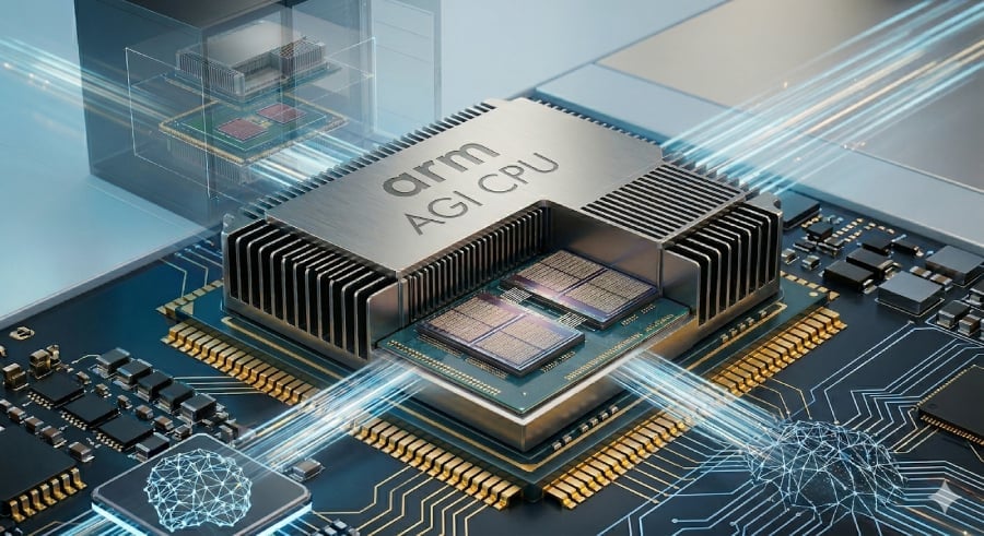 ARM AGI CPU microchip.