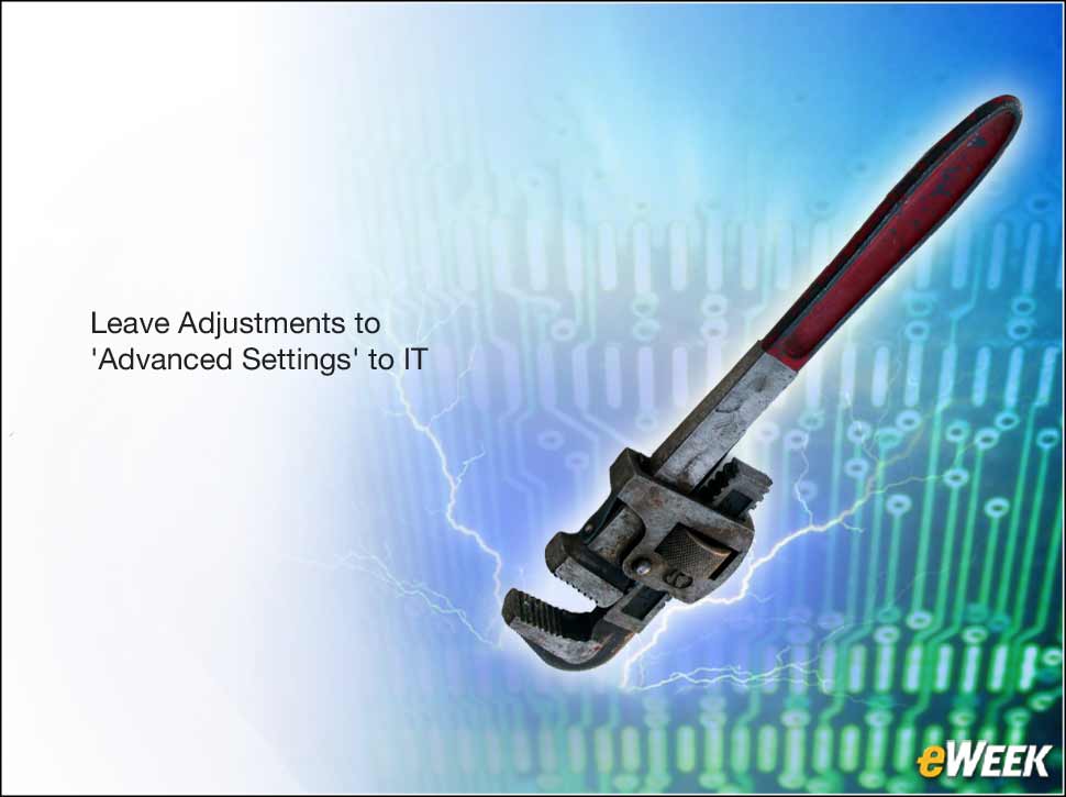 2 - Changing Advanced Settings