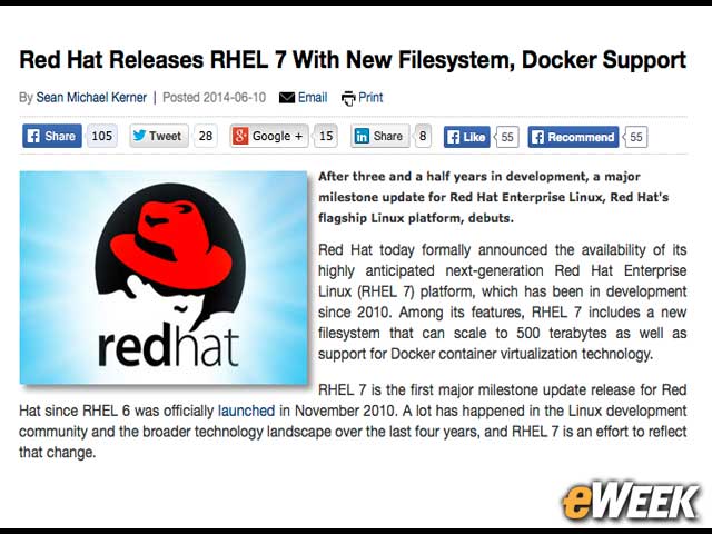 Red Hat Enterprise Linux 7 Embraces Docker