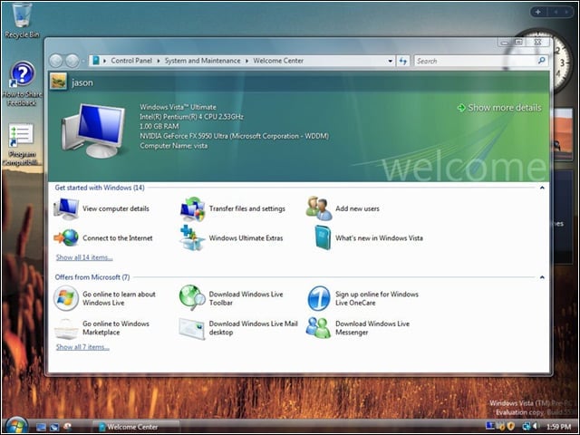 eWEEK Labs Walk-Through: Vista Build 5536