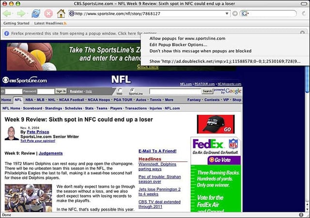 Firefox 1.0 screenshots