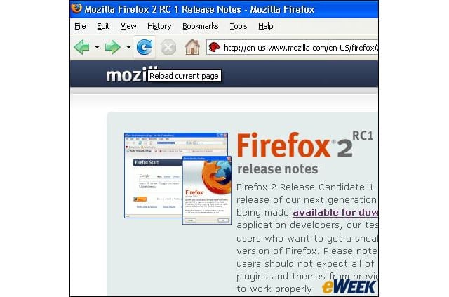 eWEEK Labs Walk-Through: Firefox 2.0 RC1