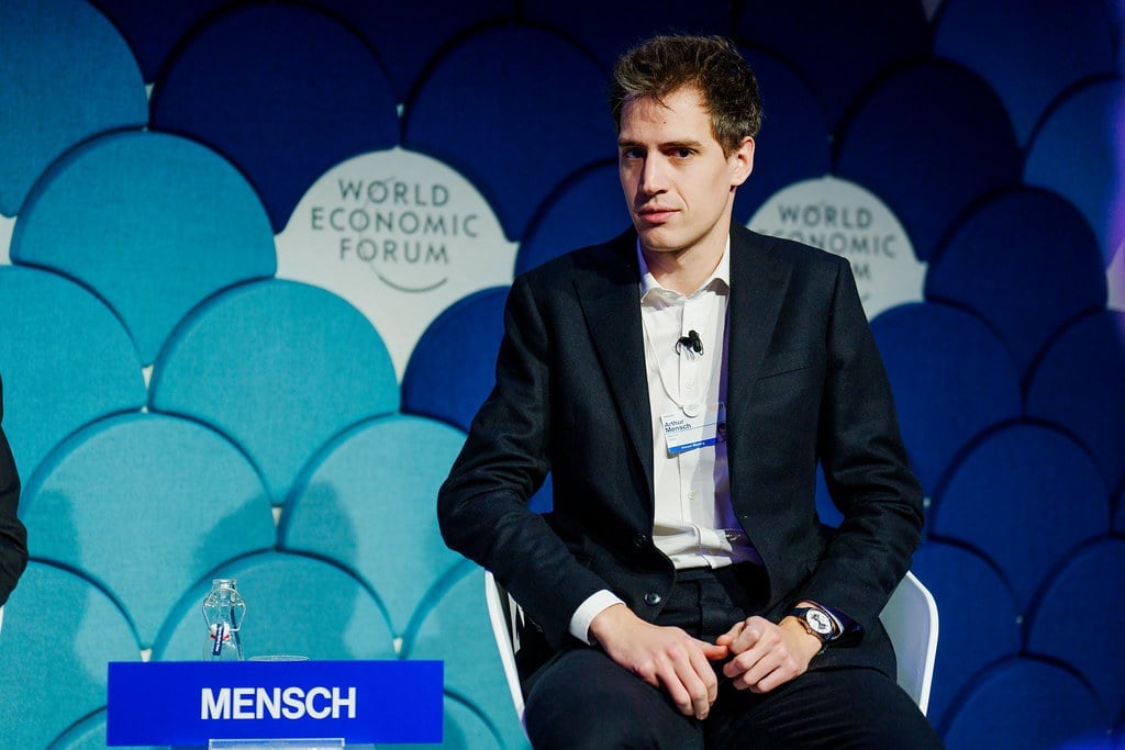 Mistral's Arthur Mensch at the World Economic Forum.