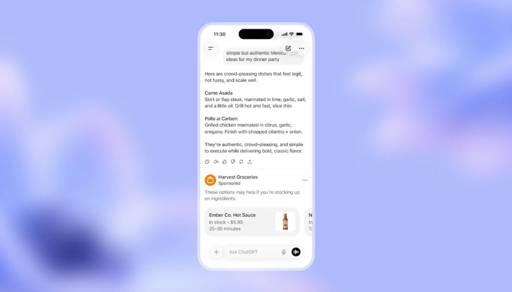 Ads in a mobile phone