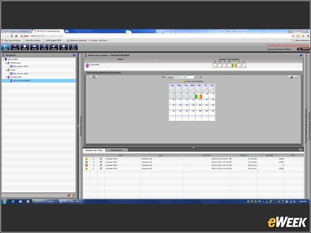 Unitrends Primary Status Console