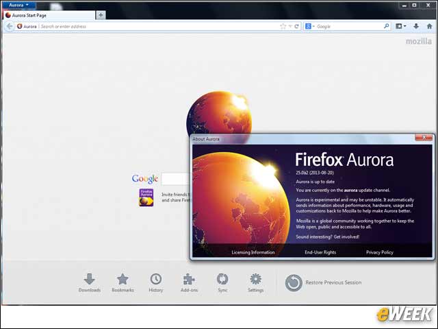 7 - Firefox 25 Alpha Now in Aurora