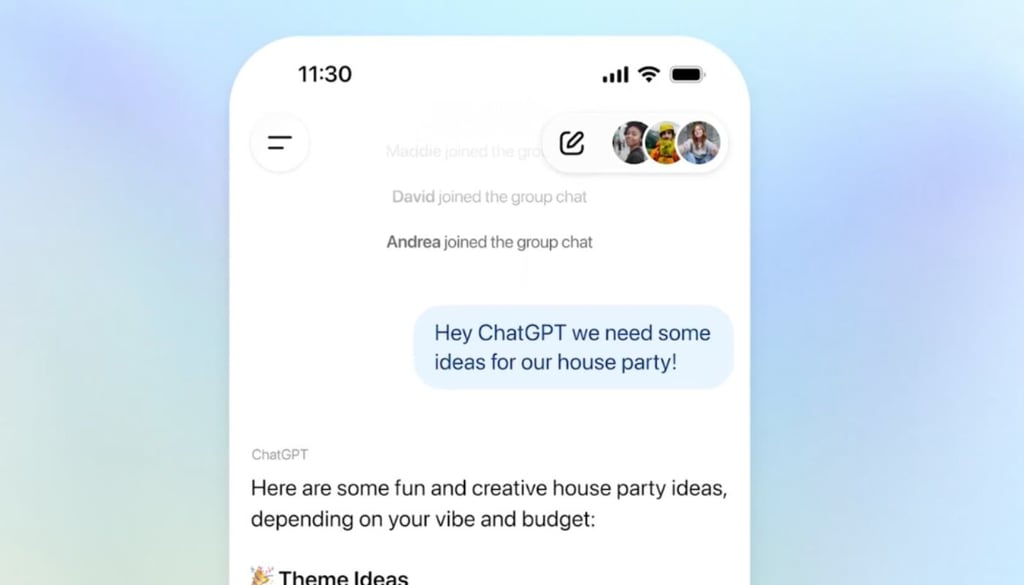 Screenshot from OpenAI Group Chat Promo Video