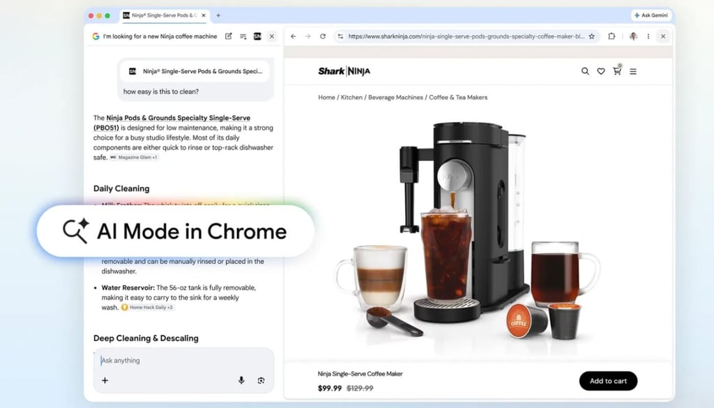 AI mode in Chrome