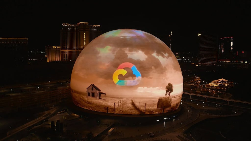 Promo image of AI-enhanced "The Wizard of Oz" at the Sphere in Las Vegas.