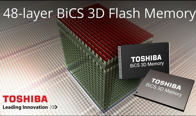 Toshiba Readies World’s First 256GB, 48-Layer BiCS Flash