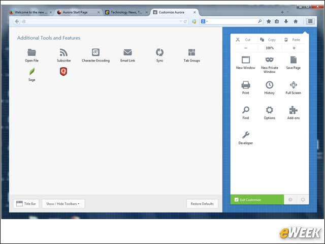 7 - Browser Customization Gets Easier in Firefox Australis