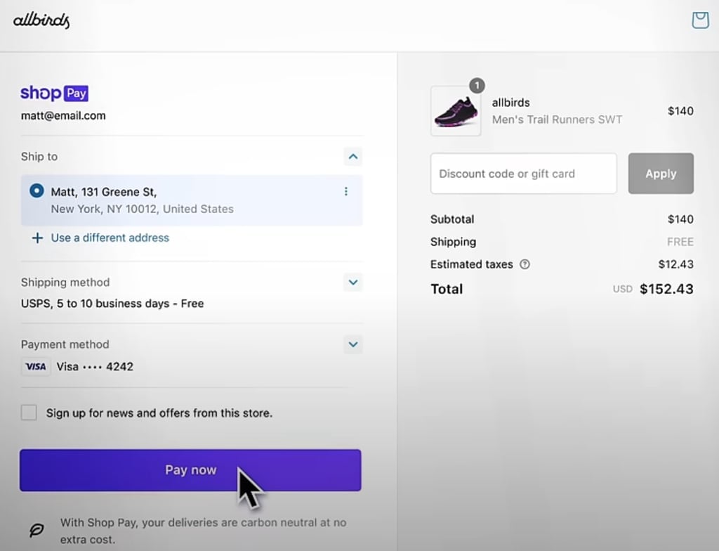 Shop Pay allows you to complete your purchase quickly with its one-click checkout, ideal for last-minute purchases for back-to-school shopping.