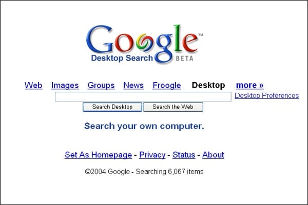 Google Desktop Search beta