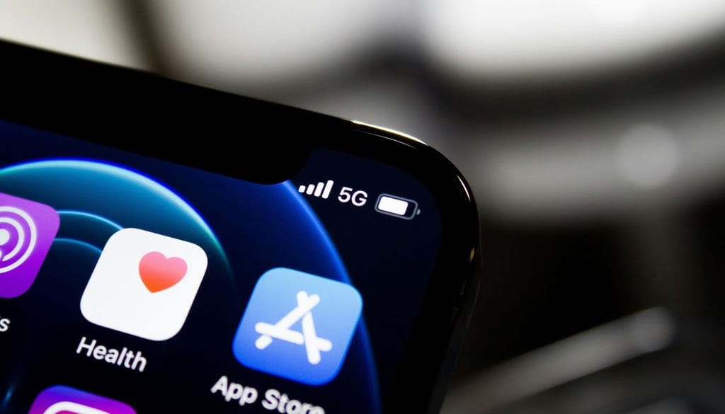 black iphone displaying app icons