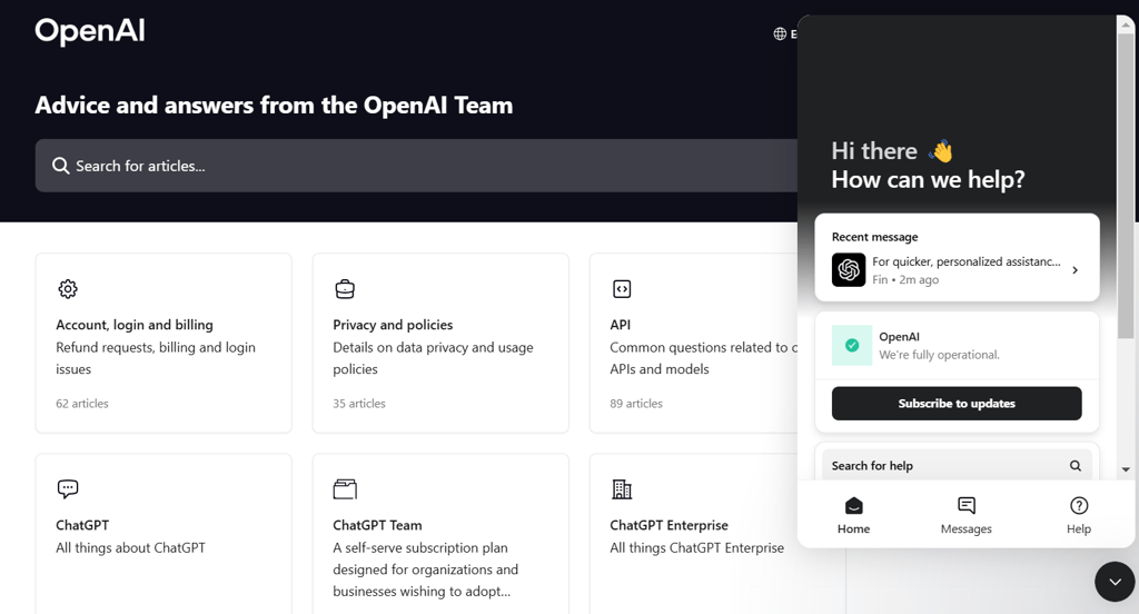 ChatGPT/OpenAI support.