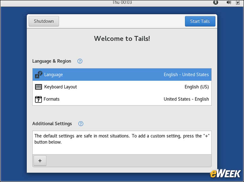 3 - Tails Greeter Updates the Startup Experience