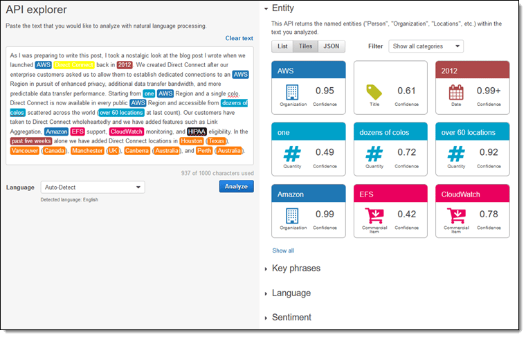 Figure B: Amazon Comprehend NLP.
