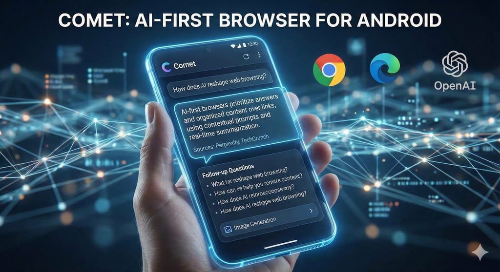 Comet AI app on smartphone.