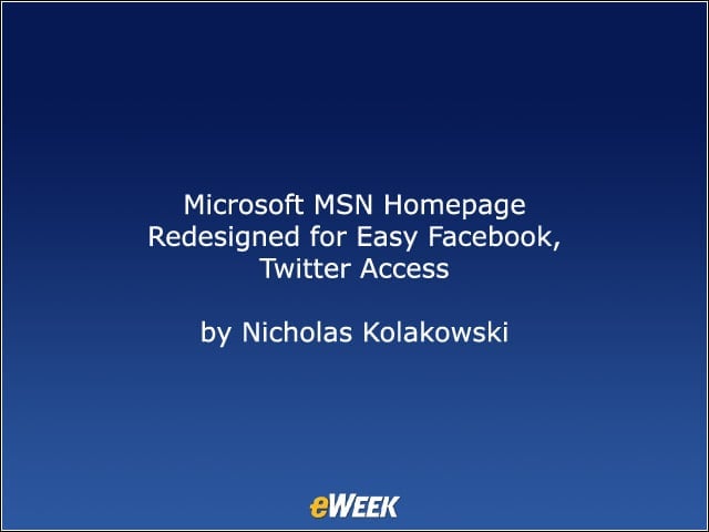 Microsoft MSN Homepage Redesigned for Easy Facebook, Twitter Access