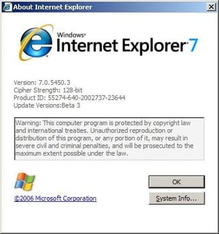 Internet Explorer 7 – Beta 3