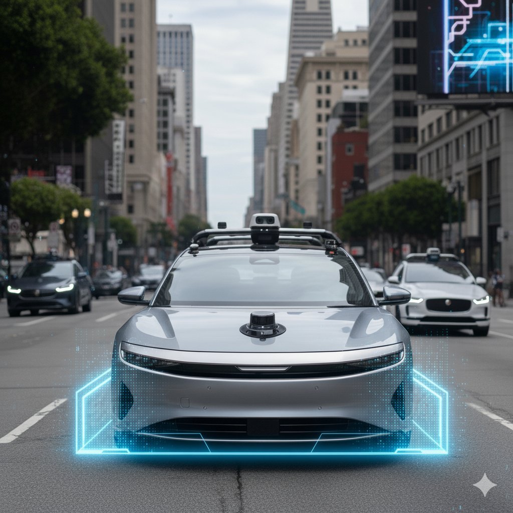 AI-powered robotaxi on the road.
