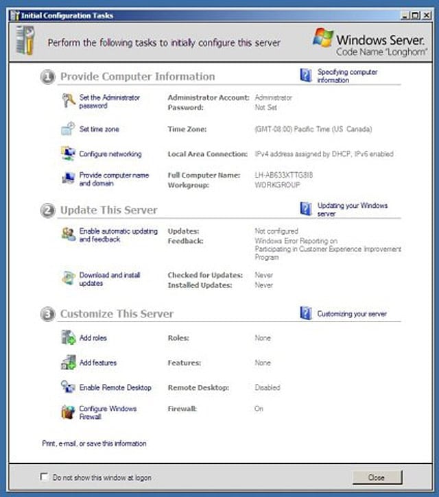 eWEEK Labs Walk-Through: Windows Server Longhorn Beta 3