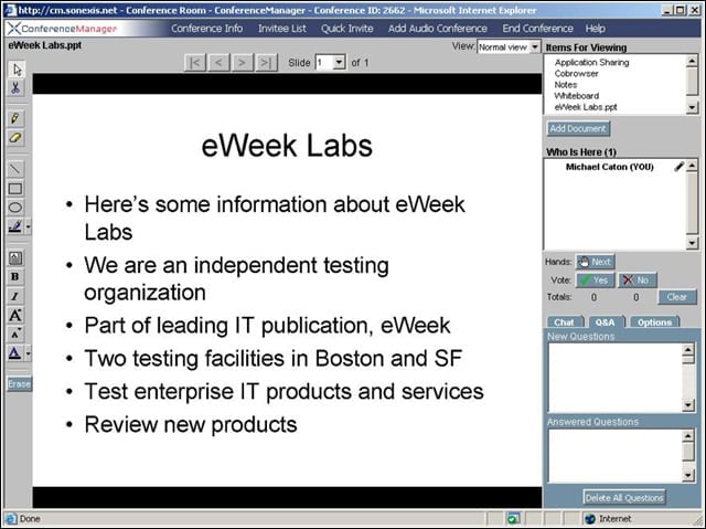 eWEEK Labs Walk-Through: Sonexis ConferenceManager