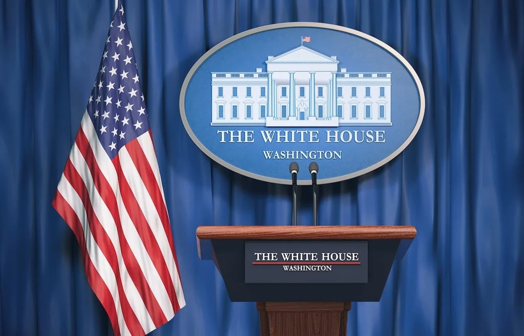 The White House speaker podium.