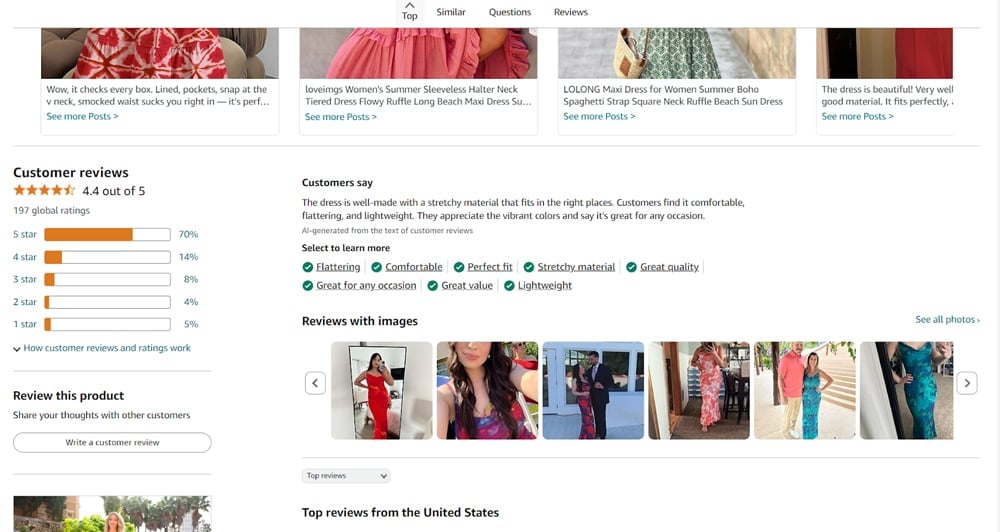 Amazon retail description screenshot.