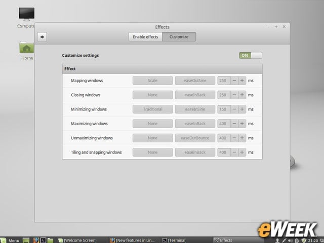 Cinnamon Provides Improved Windows Effects