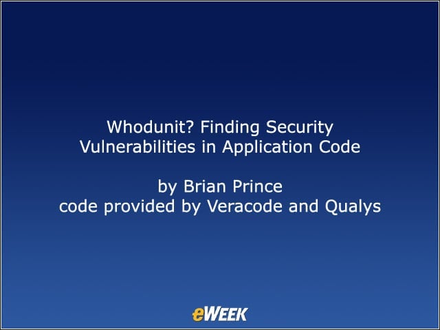 Whodunit? Finding Security Vulnerabilities in Application Code