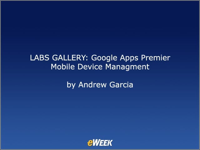 LABS GALLERY: Google Apps Premier Mobile Device Management
