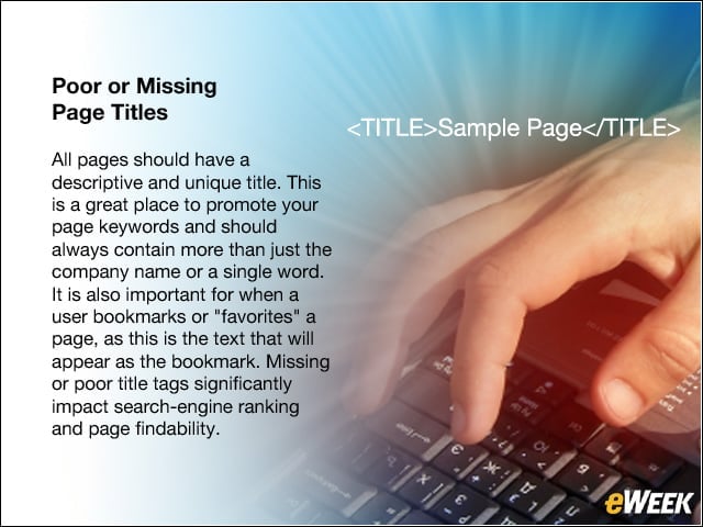 Poor or Missing Page Titles