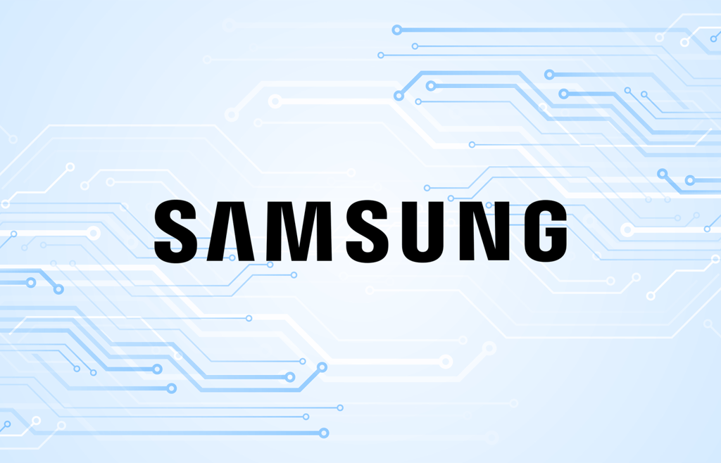 News graphic featuring the logo of Samsung.