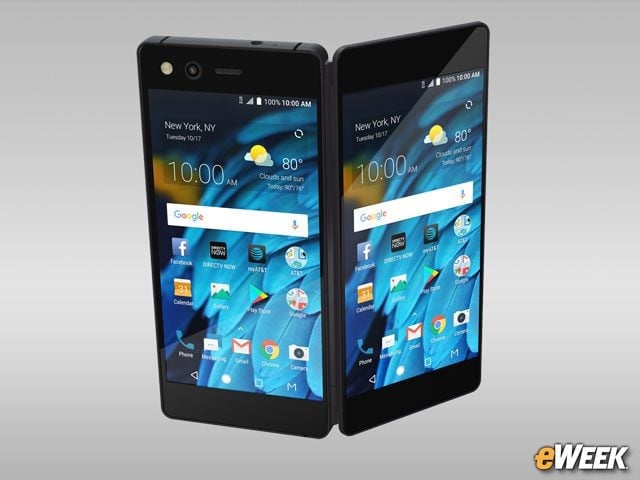 in the Axon M Has Dual Hinged Displays that Fold Up