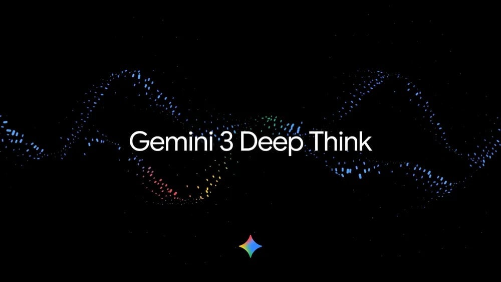 Gemini 3 Deep Think on black background.