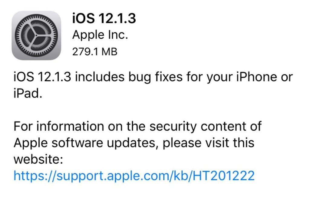 Apple IOS 12.1.3