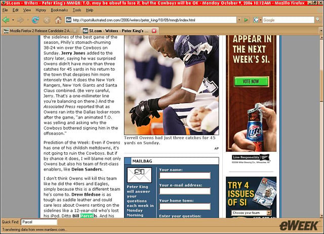 eWEEK Labs Walk-Through: Firefox 2.0 Release Candidate 2